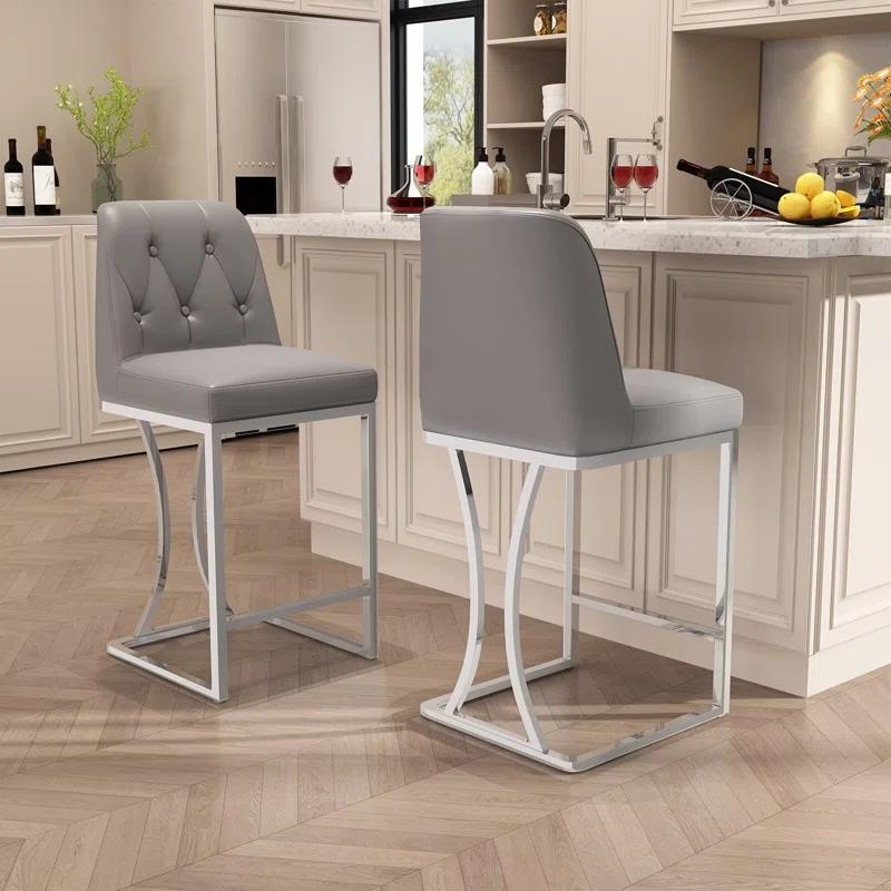 Mercer41 24" Counter Height Bar Stools with Back Kitchen Island Stools