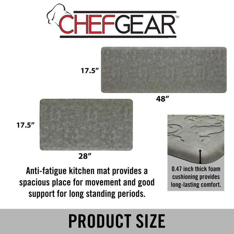 Chef Gear Embossed Soothing Comfort Anti-Fatigue Mat Set
