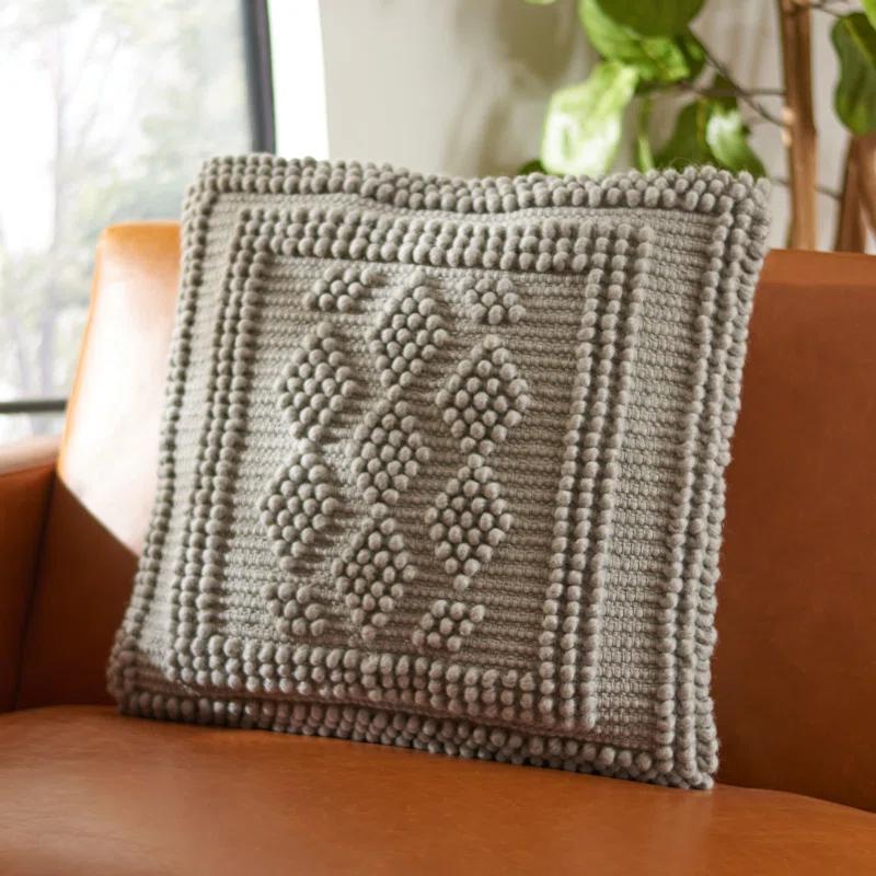 Safavieh Darvey Embroidered Wool Blend Reversible Throw Pillow