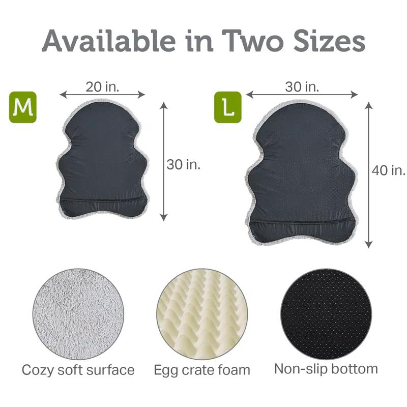 Friends Forever Nala Puprug Faux Fur Orthopedic Dog Bed with Foam, Pup Faux Fur Rug with Removable Bed Cover