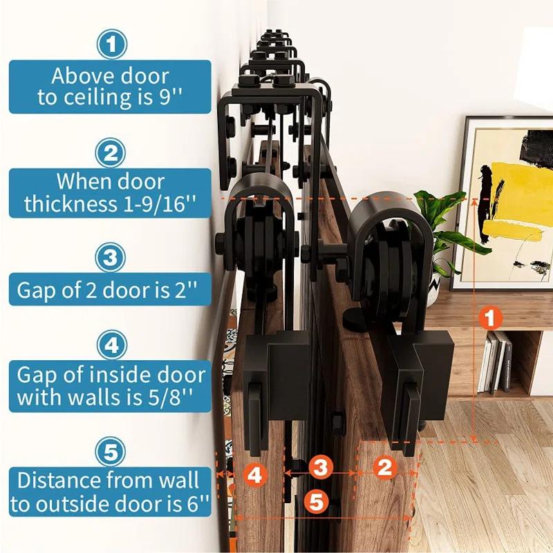 Lazio Sliding Standard Double Barn Door Hardware Kit