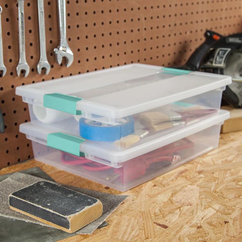 Sterilite Sterilite Plastic Stackable Storage Bin w/Clear Latch Lid (Set of 6)