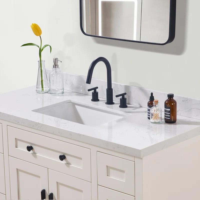 Altair 49" Single Bathroom Vanity Top in Aosta White with Sink