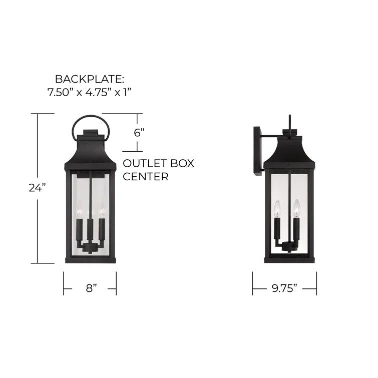 Caden 3 Light Outdoor Wall Light