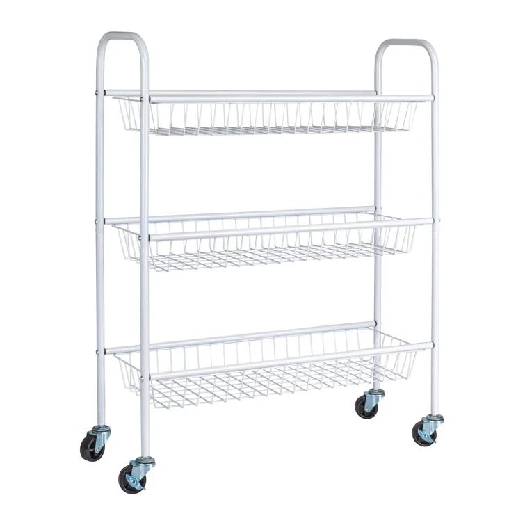Household Essentials Metal Free Standing Laundry Cart with Wheels