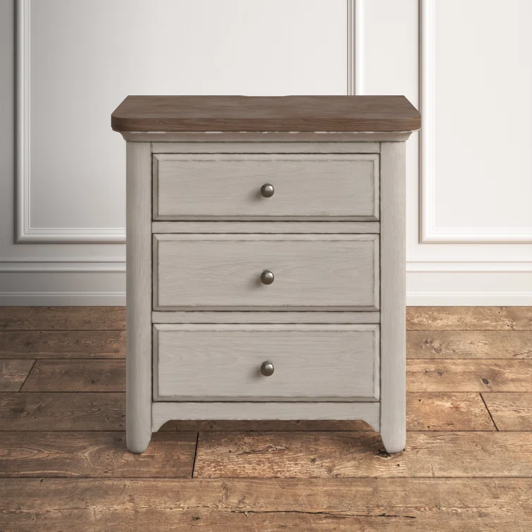 Sand & Stable™ Harlowe 3 Drawer Nightstand w/ Charging Station