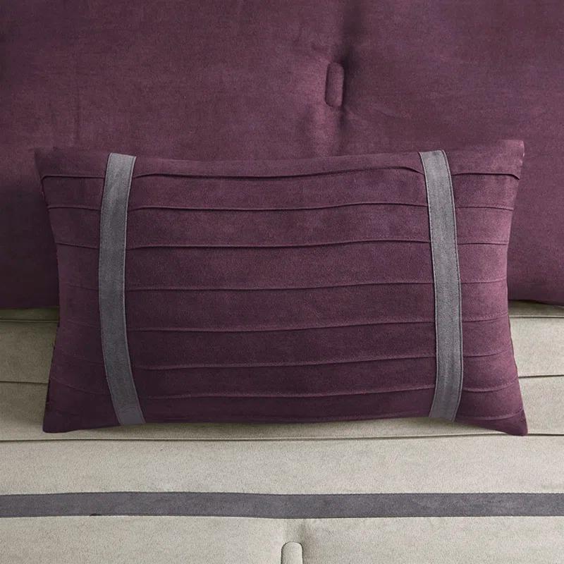 Madison Park Palmer 7 PC Pieced Faux Suede Comforter Set