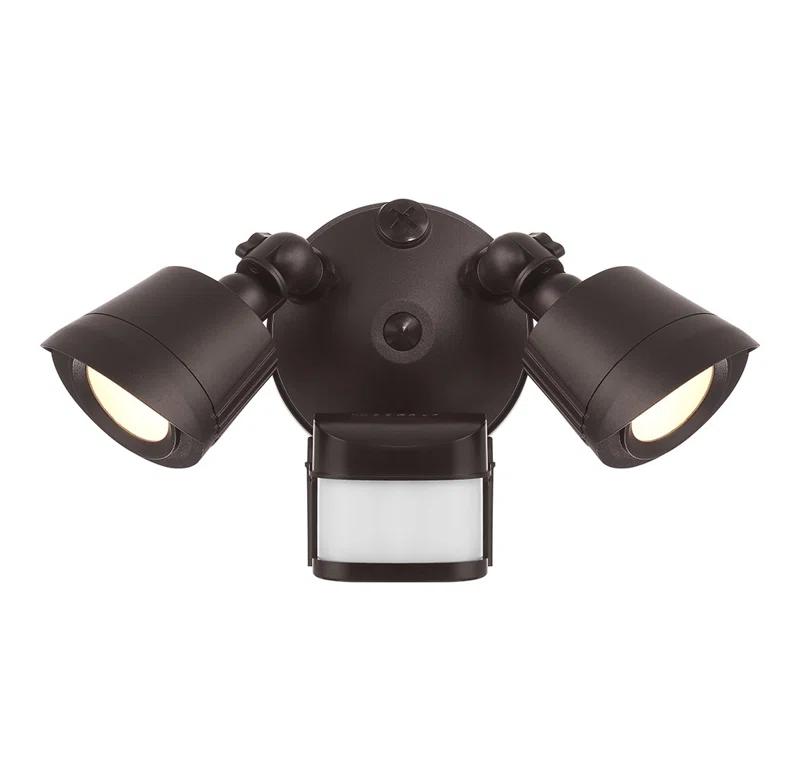 120 Watt 2 - Head LED Hardwired Dusk to Dawn Outdoor Security Flood Light with Motion Sensor