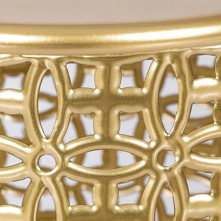 Rosdorf Park Arvil Golden Round Metal End Table(set of 2)