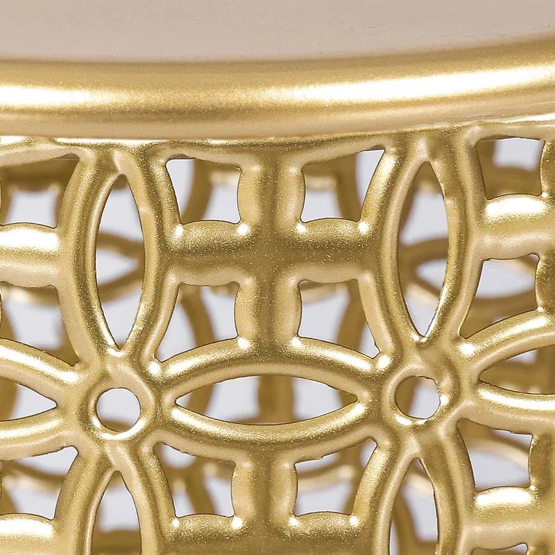 Rosdorf Park Arvil Golden Round Metal End Table(set of 2)