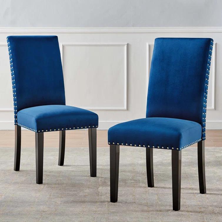 Modway Silver Orchid Lind Velvet Nailhead Trim Dining Side Chairs by Modway (Set of 2)