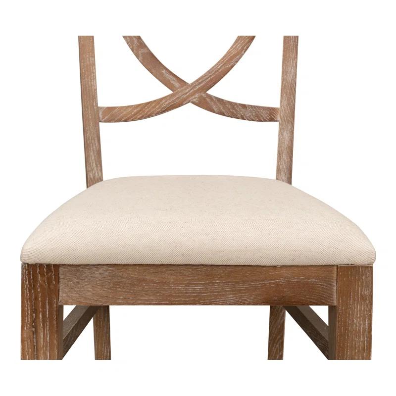 Sarreid Ltd Monet's Linen Upholstered Side Chair in Beige | Wayfair