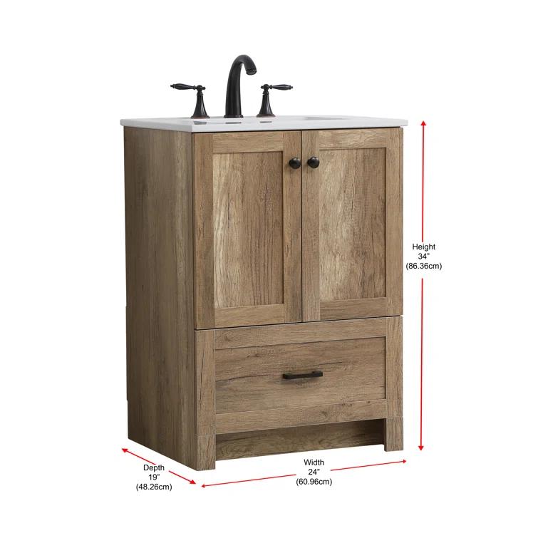 Lark Manor™ Soma 24'' Single Bathroom Vanity with Engineered Marble Top