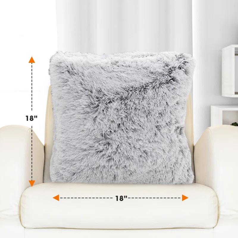 Cheer Collection Faux Fur Throw Pillow (Set of 2)
