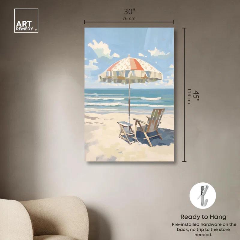 Art Remedy Clear Skies Beach Canvas Glam Coastal Wall Art by Art Remedy