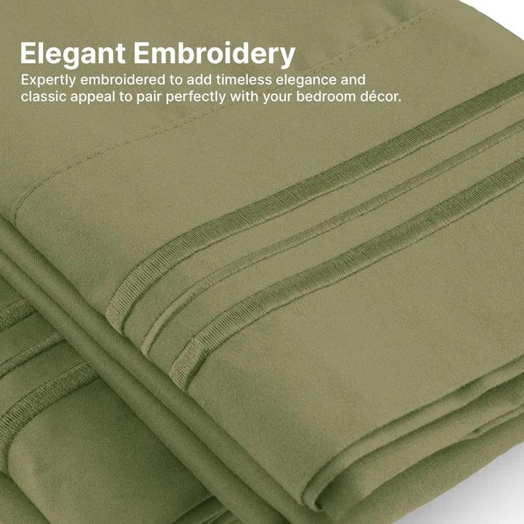 4 Piece Ultra Soft & Cooling Deep Pocket Sheet Set Brushed Hotel Luxury Bed Sheets
