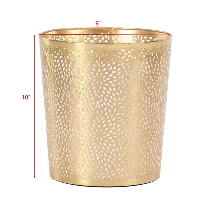 Modern Perforated Design Round Metal Waste Basket