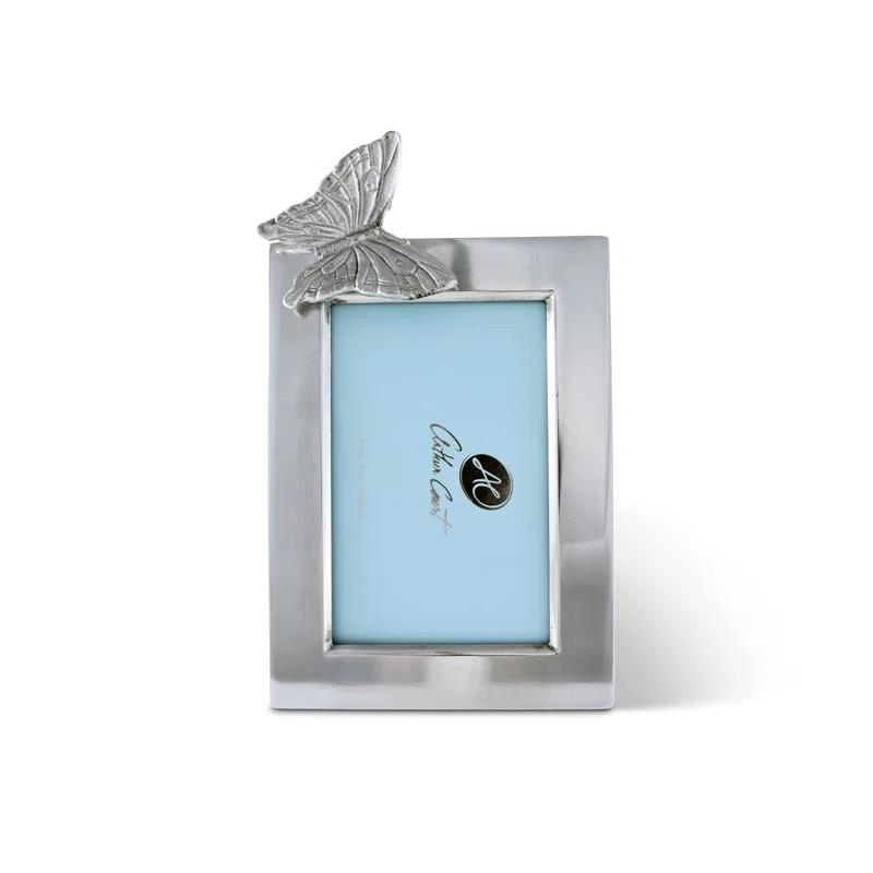 Arthur Court Designs Butterfly Silver Metal Embossed Picture Frame