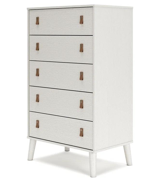 Aprilyn 5 Drawer 29.88" W Lingerie Chest withInterchangeable Leather Handles