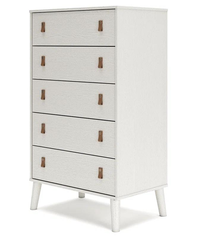 Aprilyn 5 Drawer 29.88" W Lingerie Chest withInterchangeable Leather Handles