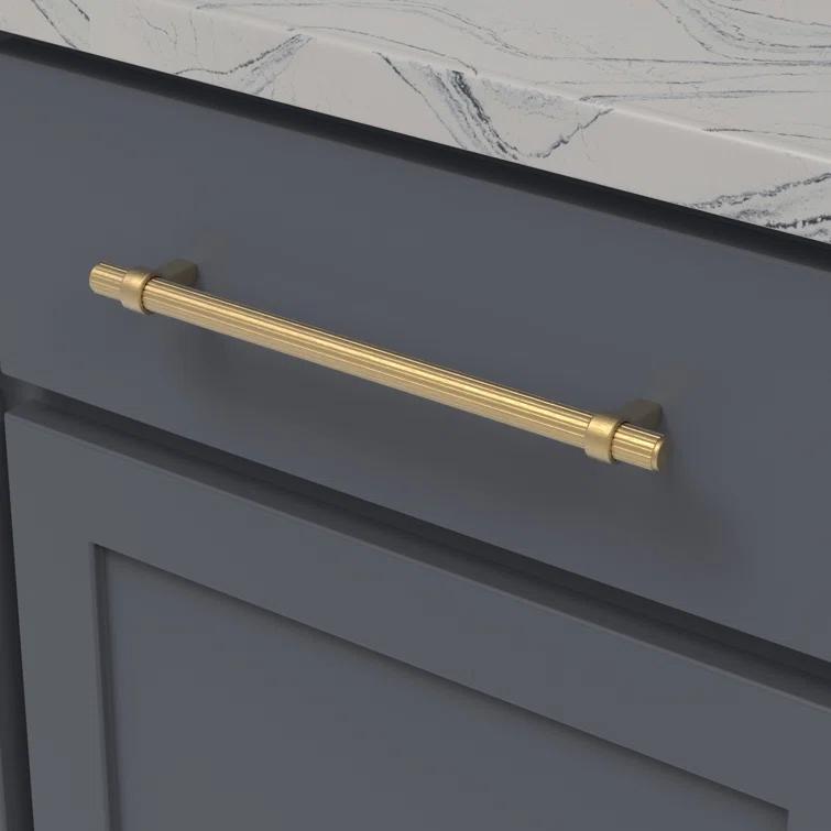 Sinclaire Brushed Golden Brass Bar Pull with Mounting Hardware