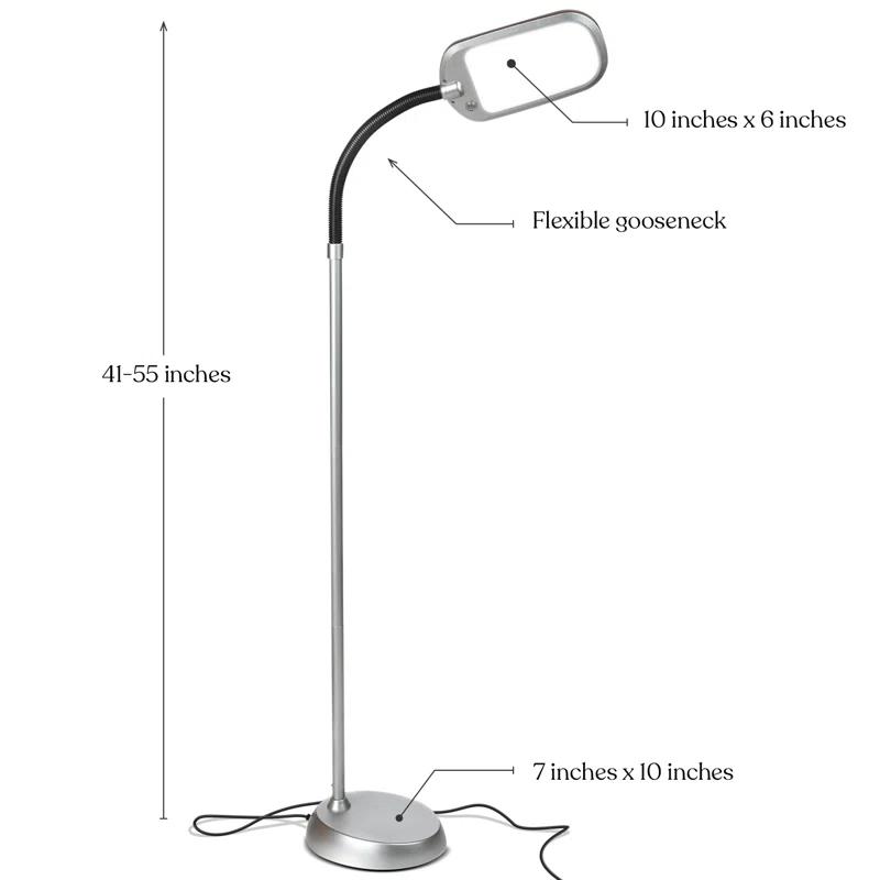 Brightech Litespan Slim 55 in. Industrial Dimmable LED Directional Task Floor Lamp