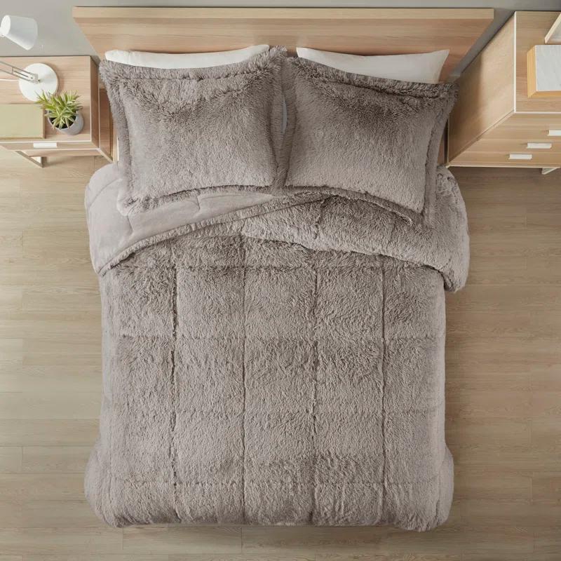 Intelligent Design Malea Shaggy Faux Fur Comforter Mini Set