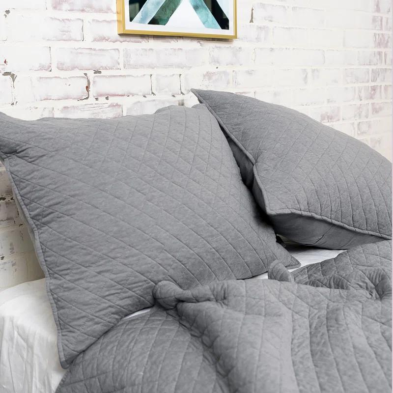 Jersey Lidio Gray Cotton Modern & Contemporary Reversible Quilt