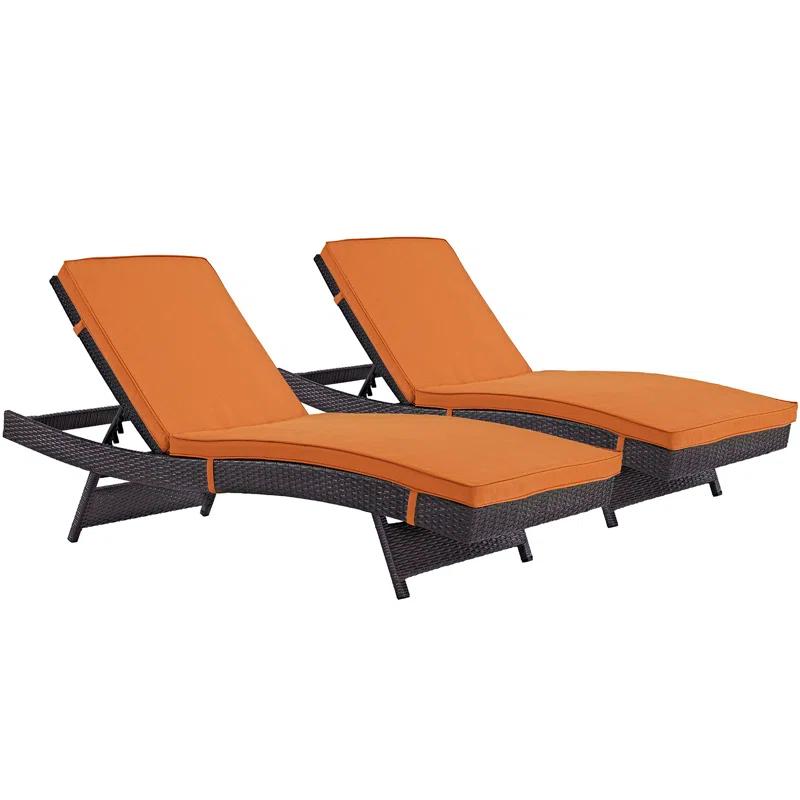 Modway Gather Synthetic Rattan Weave Outdoor Chaise Lounges by Modway (Set of 2)