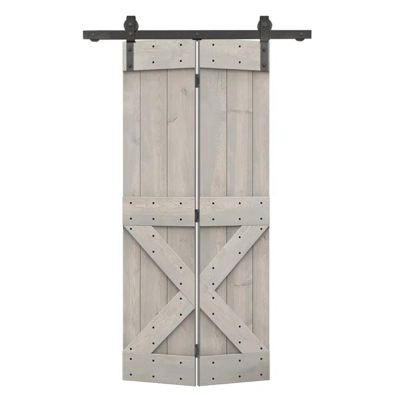Calhome 84'' Solid Wood Barn Doors Painted