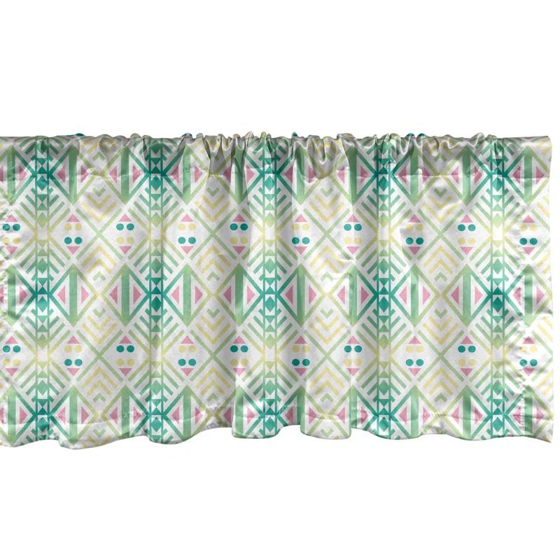Ambesonne Tribal Valance Pack of 2 Native Geometric Rhombus  Multicolor