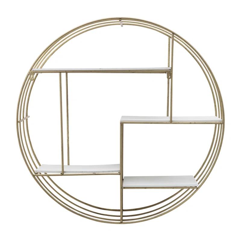 Birch Lane™ Kittle 4 Piece Round Floating Shelf with Hooks