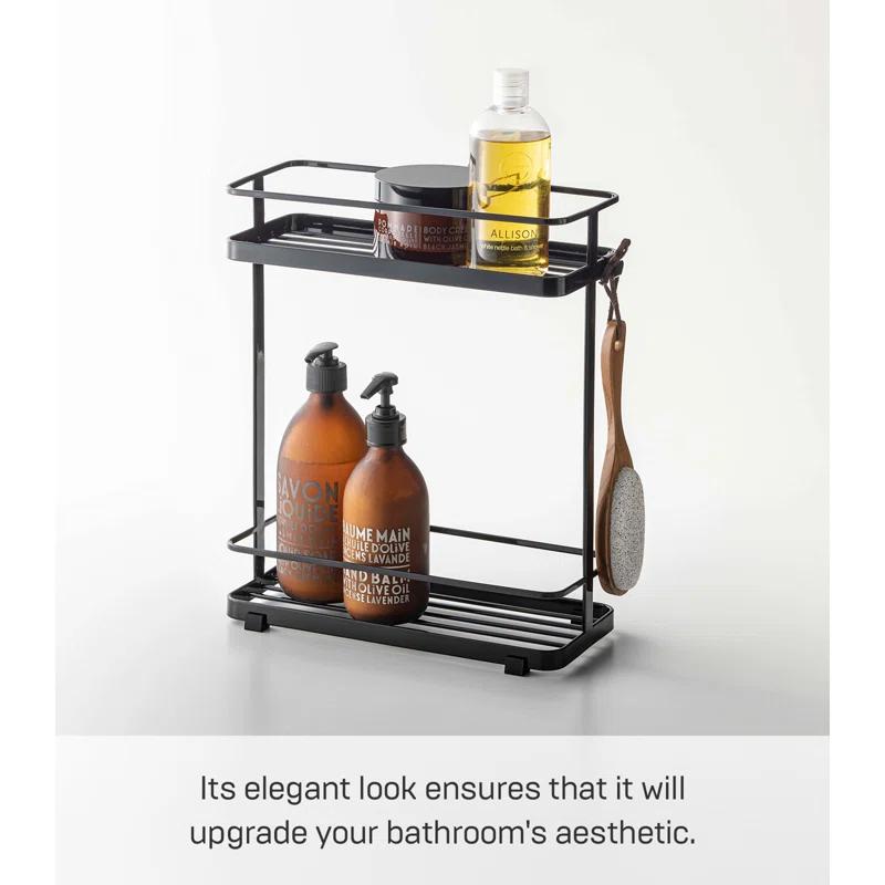 Yamazaki Home Tower Yamazaki Home Bath Rack, Bathroom Shower Storage Holder, Caddy Shelf Organizer, Short, Steel