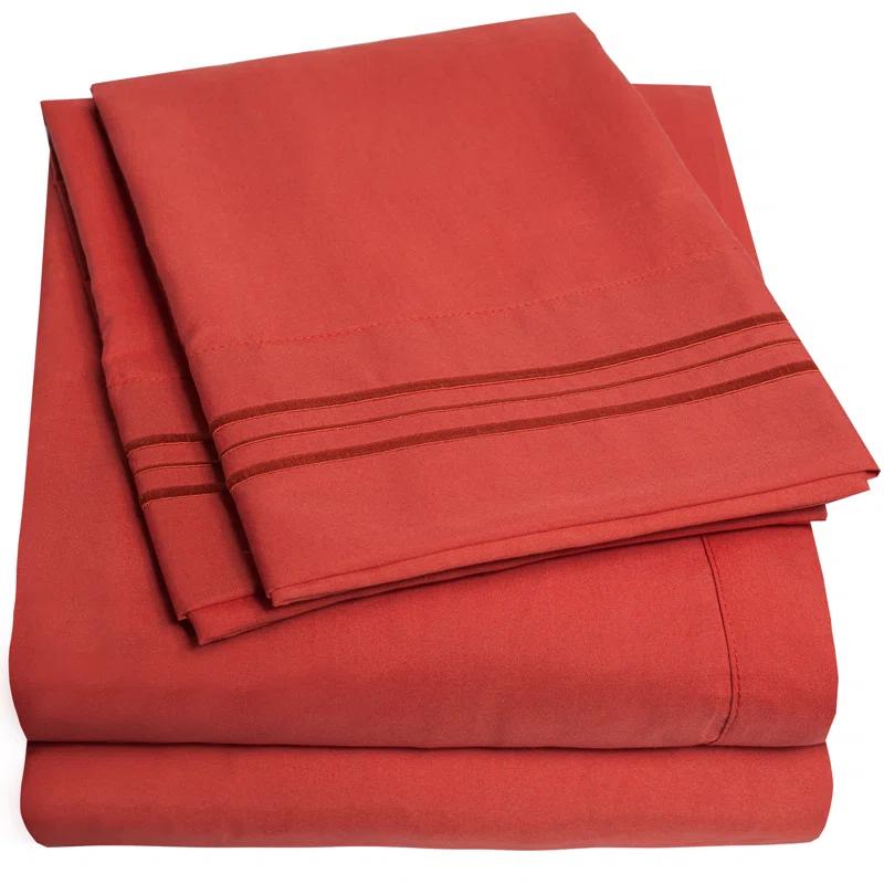 Sweet Home Collection Luxurious Classic Soft Solid 1800 Series Microfiber Sheet Set, Various Colors and Sizes