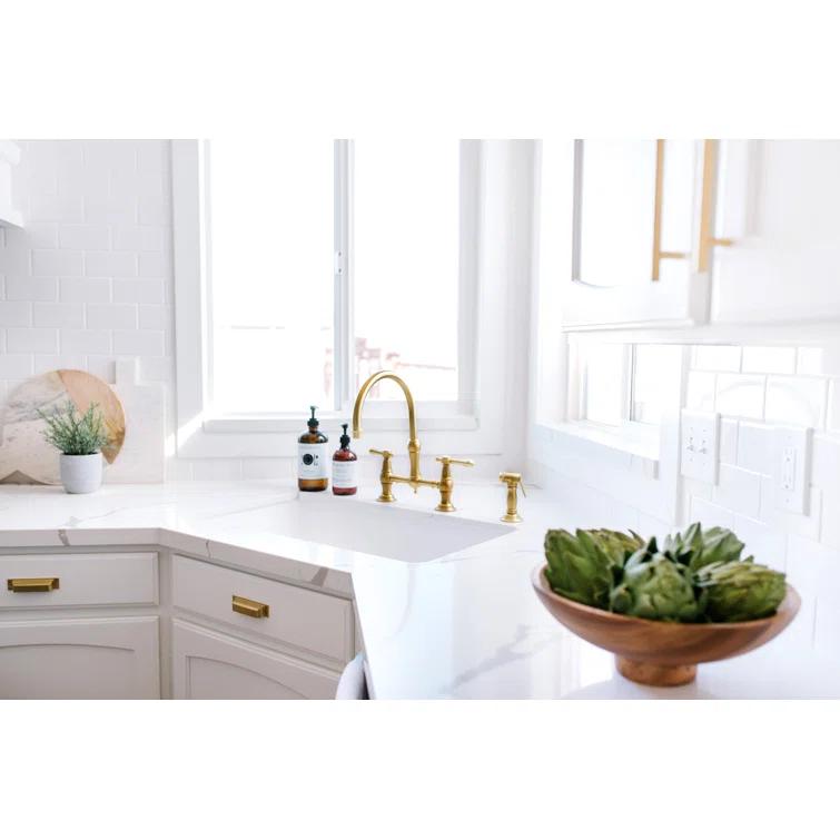 Newport Brass Chesterfield Bridge Kitchen Faucet with Side Spray 9458/03N