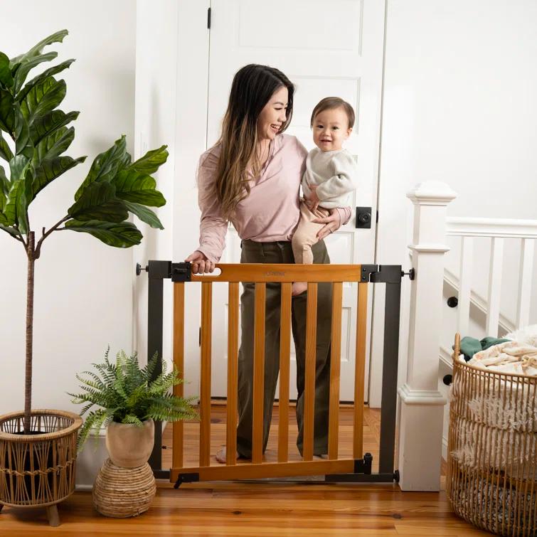 Ingenuity The Thruway 60XW Series Extra Wide Safety Pet and Baby Gate, 36"-60" Wide - Honey Oak