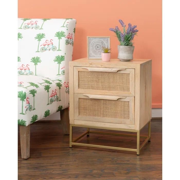 Leanne 2 - Drawer Cane Front Nightstand