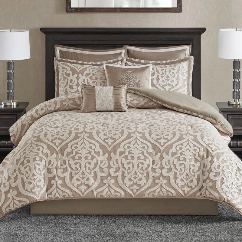 Madison Park Odette Jacquard 8 Piece Comforter Set