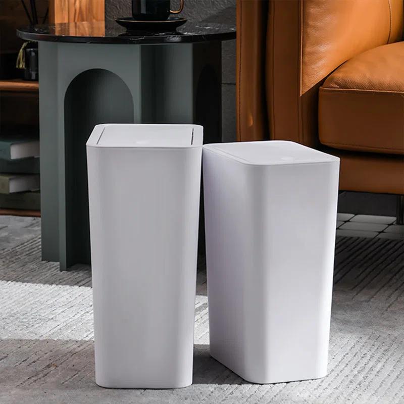 HANAMYA Plastic Touch Top Waste Basket - 2.6 Gallons