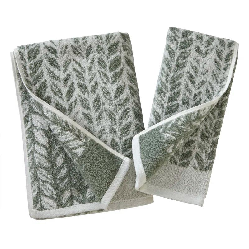 Gracie Oaks Gracie Oaks Distressed Leaves Hand Towel (Set of 2)