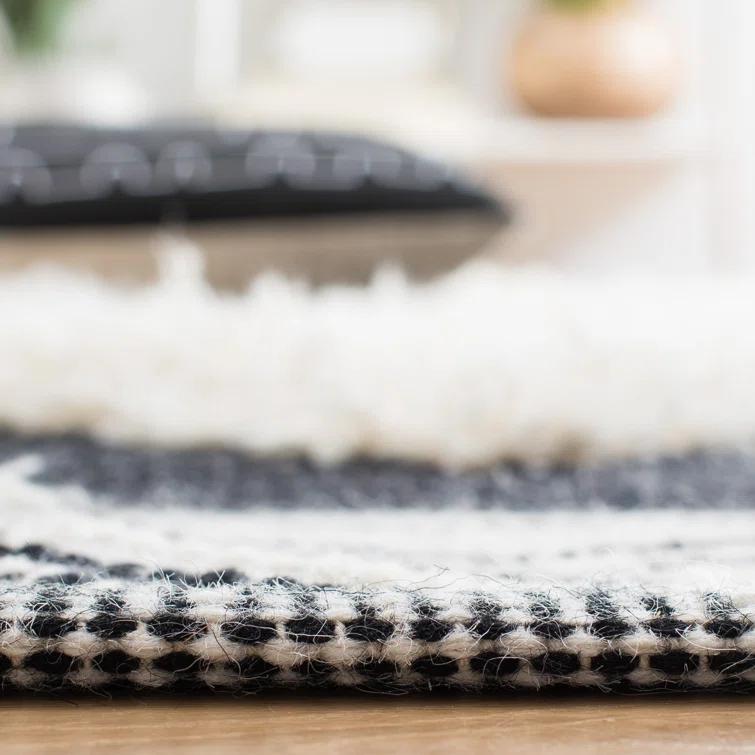 Foundry Select Kenya Hand Loomed Wool/Cotton Southwestern Rug in Black/Ivory