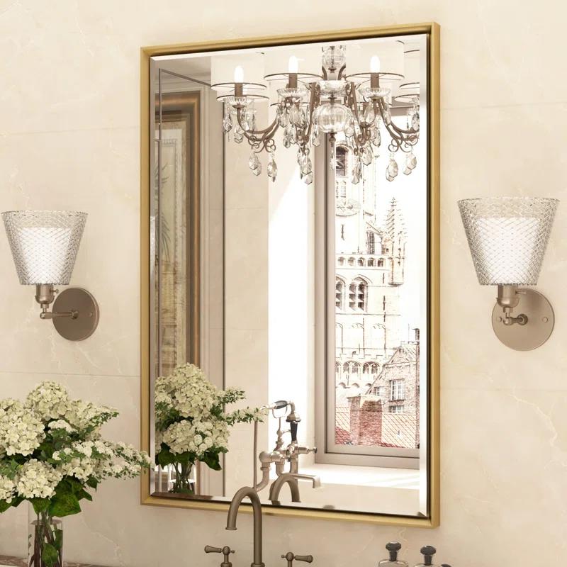 Decorative Wall Mirror Beveled Design, Bathroom Vanity Mirror Accent Mirror Finish