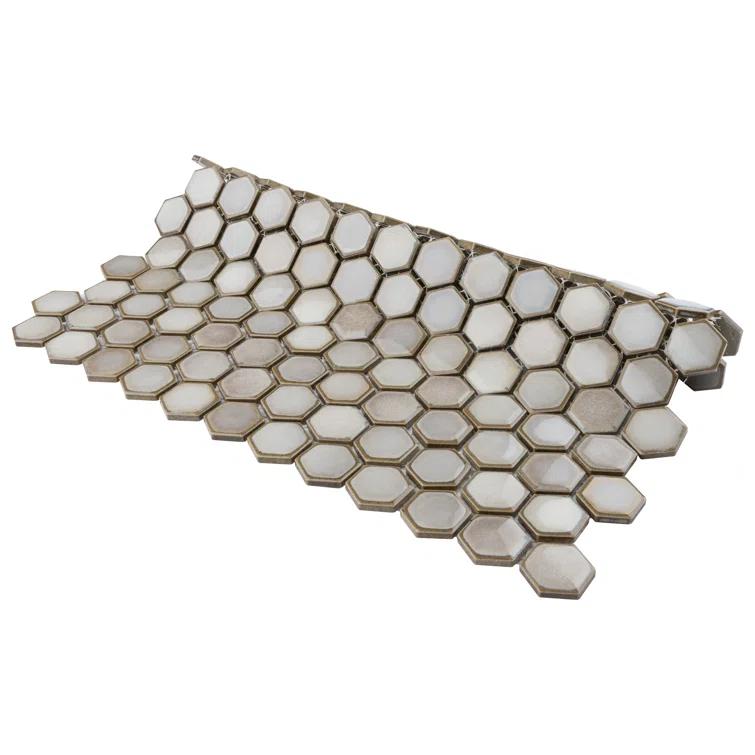 Merola Tile Hudson 1" Hex 11-7/8 " x 13-1/4 " Porcelain Mosaic Floor and Wall Tile
