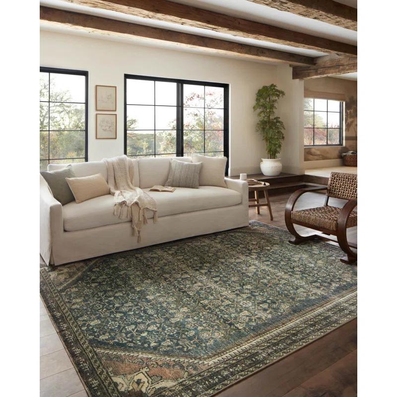 Elaine Pillow by Magnolia Home by Joanna Gaines X Loloi - Sage and Beige / 18" x 18" / Polyester