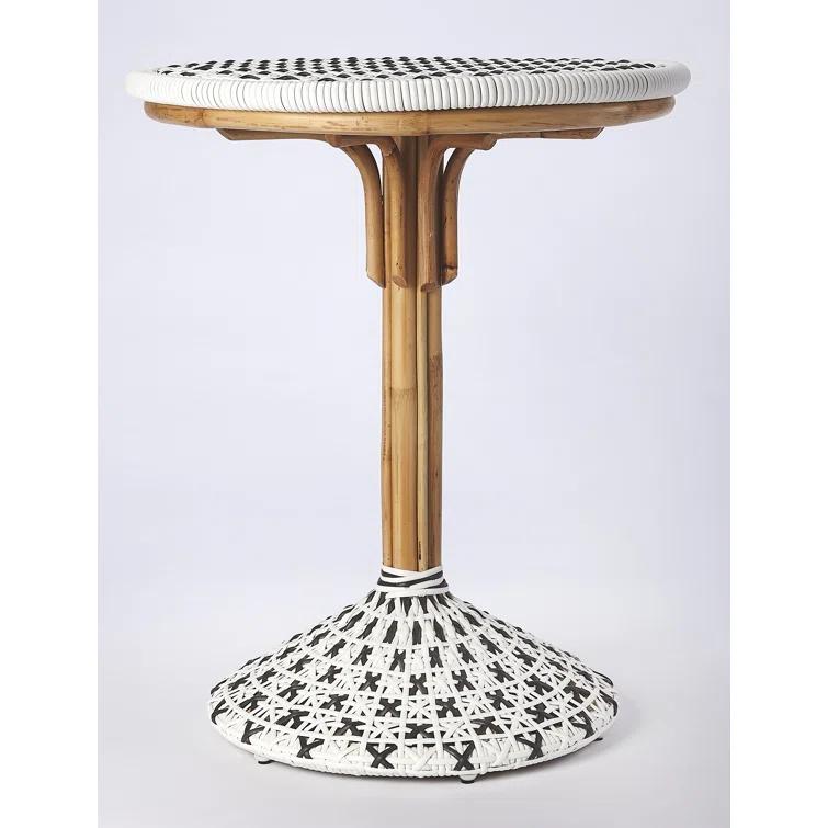 Butler Specialty Tenor Rattan Bistro Table In White And Black