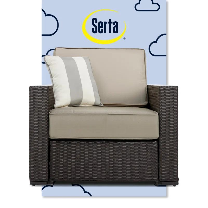 Serta Laguna Outdoor Patio Furniture Collection Arm Chair, Brown Wicker