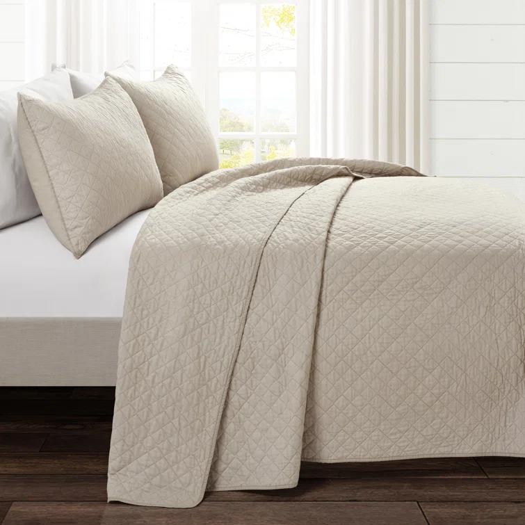 Lush Decor Ava Diamond Standard Cotton Modern & Contemporary Quilt Set