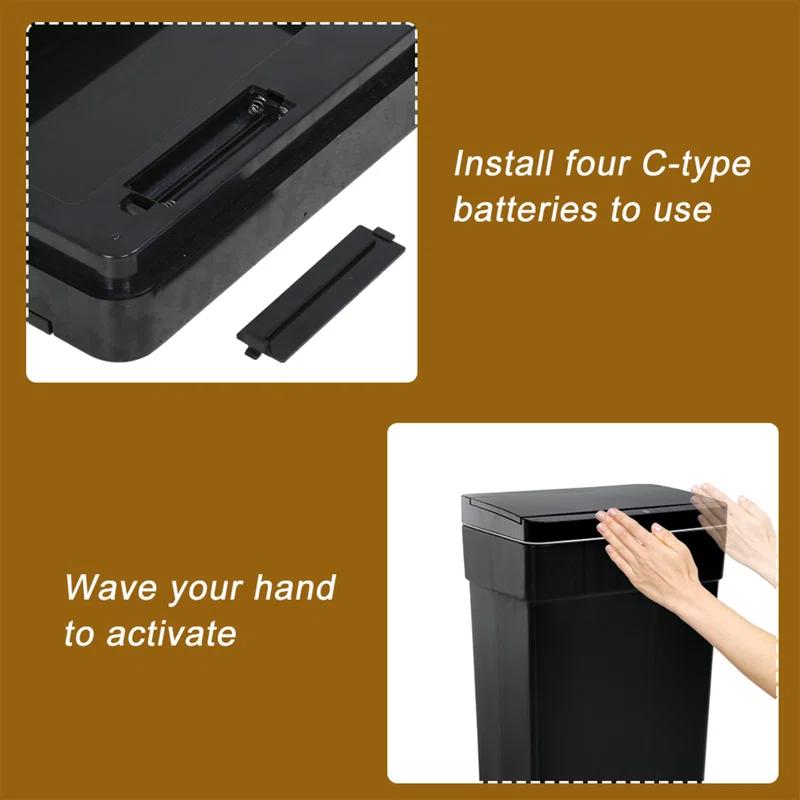 FDW Plastic Motion Sensor Kitchen Trash Can - 13 Gallons