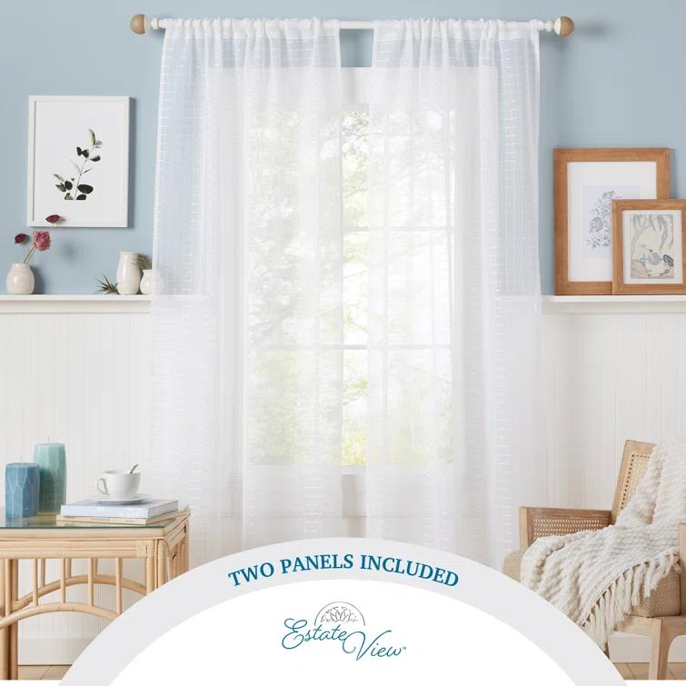 Amalgamated Textiles Polyester Sheer Curtain Pair (Set of 2)
