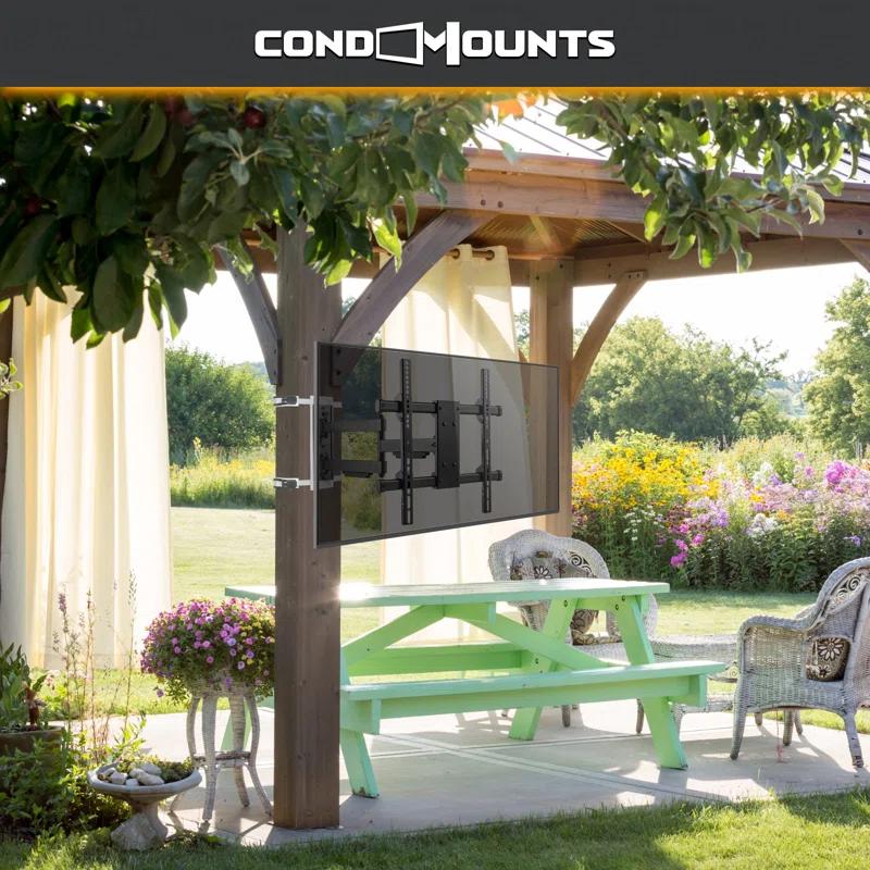 Condo Mounts CondoMounts NO Drill Full Motion Pillar TV Mount,Holds 80lbs,Fits 8" & Wider